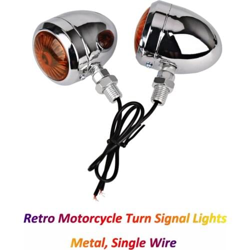 Turn Signals Motorcycle Indicator Universal 12V Retro Motorbike Metal Blinkers for Cafe Racer Z750 XJ6 CB650F FZ6 CB400 SV650