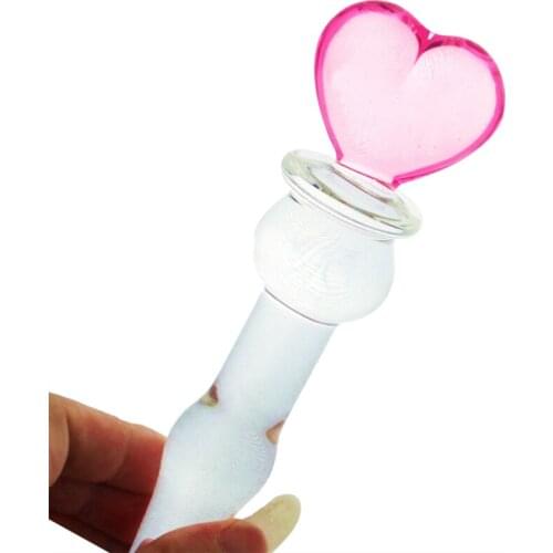 Glass anal plug pink Heart bullet Female Pleasure masturbation lesbian Gspot Stimulation buttplug adult Sex Toys For Women