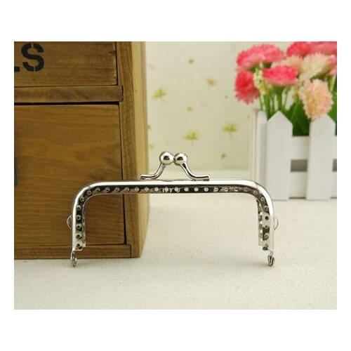 Track Ship + 20pcs/lot DIY 10.5cm Glossy Silver Metal Purse Frame Handle for Bag Sewing Craft Tailor Sewer,Freeshipping