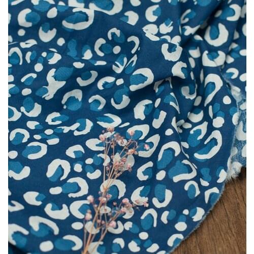 High quality cotton fabric Blue Floral Print tissu Blue Floral Print cheongsam fabrics