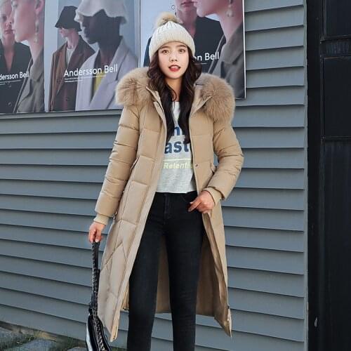 Women Warm Jacket Long Puffer Coats Hooded Loose Fur Collar Thicken Oversized Cotton Padded Casual Femme Parkas Outerwear