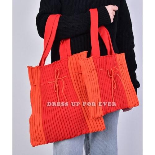 Female Woolen Knitting Striped Striola Shoulder Wrist Designer Bags Vintage Chic Capacity Ladies Casual Totes Shopping Handbag
