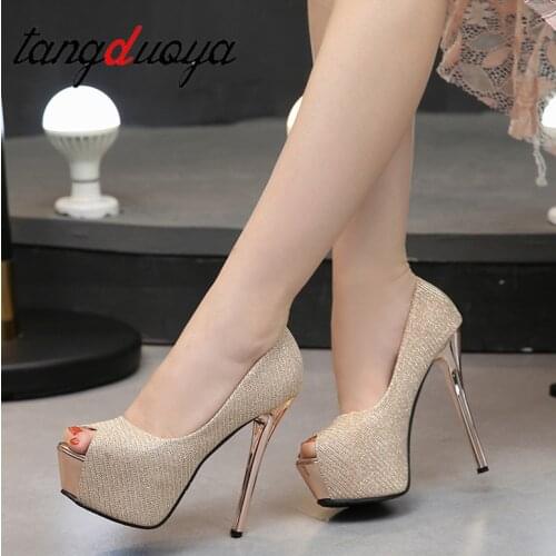 2020 fashion women Super High Heels shoes Concise platform Peep Toe pumps shoes Wedding Party Sexy 14cm OL Office shoes women