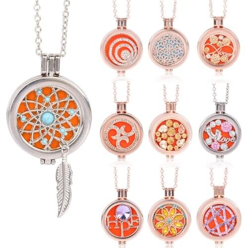 Living Memory Locket Fragrance Essential Oil Aromatherapy Diffuser Pendant Necklace For Women Girls DIY Jewelry Gift