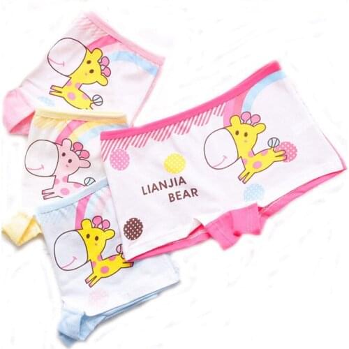 12pc/lot Girls Boxer / Kids Underwear/ Pure Cotton Cartoon Girls Boxer/ Childrens Pants Panties ATNN2030