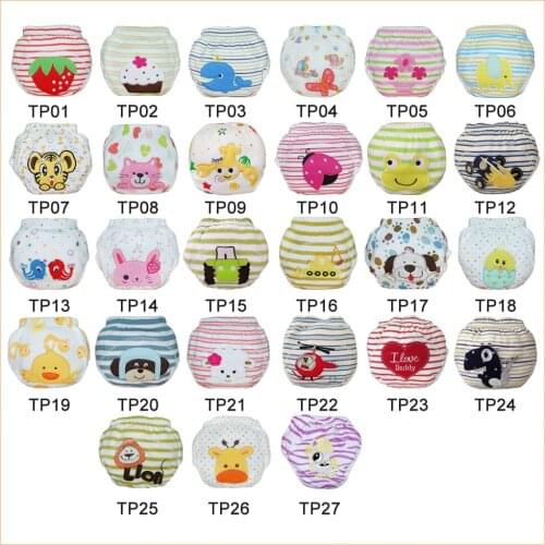 12Pcs A Parcel) Baby Training Pants Baby Cotton Trainers Embroidery Training Diapers 28 Printed Patterns Manufacturer