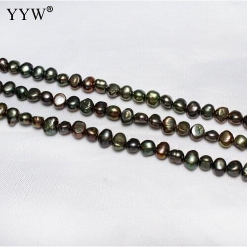 15 Inch Freshwater Pearl Beads Nuggets Dark Green 4-5mm Irregular Rice Shape Beads For Jewelry Making DIY Bracelet Necklace
