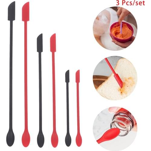 3Pcs/set Reusable Beauty Silicone Spatula Scraper Kitchen Safe Last Drop Spatula Makeup Brushes Face Mask Brush Beauty Tools