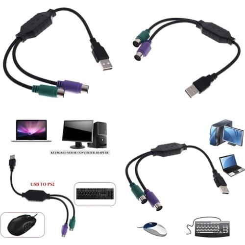 31cm USB To PS/2 Cable Adapter Converter Mouse Keyboard Converter Adapter For PS2 Interface Connector High Quality