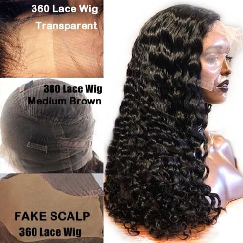360 Fake Scalp Transparent Invisible Lace Front Wigs Brazilian Water Wave Natural Brazilian Human Hair Remy Wigs For Black Women