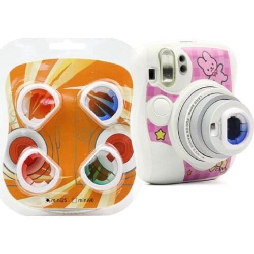 4pcs/Set Gradient Color Fujifilm Instax Mini 25 Instant Camera Colorful Filters Magic Close Up Lens Camera