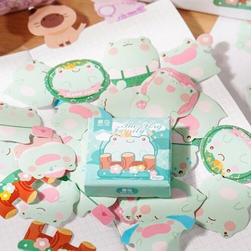 45 pcs/Box Kawaii Little Frogs Hand Account Diary Decorative Sealing Stickers