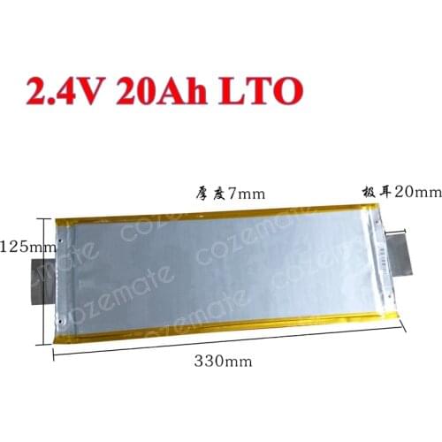 6pcs High Quality 2.4v 2.3V 20Ah Prismatic LTO Battery for EV Solar Street Lamp Electric Motorcycles Battery Pack DIY