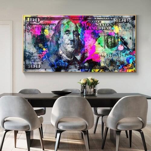 Abstract Street Graffiti Gold Standard Canvas Art Painting Modern Popular Silver Style Painting Wall Picture For Home Decor