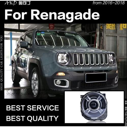AKD Car Styling for Jeep Renegade Headlights 2015-2018 LED Headlight LED DRL Hid Head Lamp Angel Eye Bi Xenon Beam Accessories