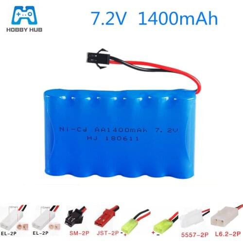7.2v 1400mAh for RC Cars Boat guns AA Ni-MH Rechargeable battery TOYS battery 7.2 v nimh aa 1400 mah battery Off-road vehicle