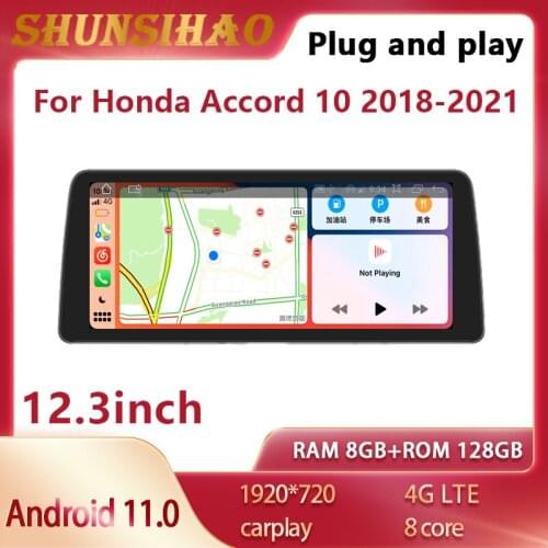 ShunSihao 7862 Car Radio Android auto For 12.3" Honda Accord 10 2018-2021 auto stereo autoradio multimedia Player navigator 128G