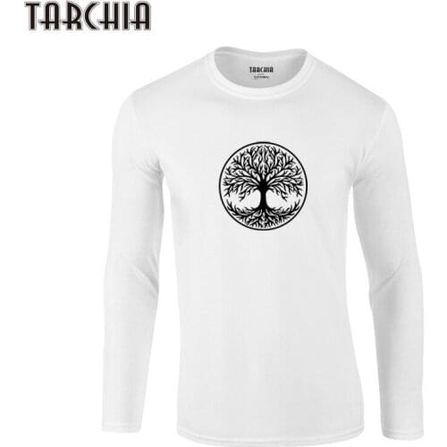 Free shipping TARCHIA Spring Summer FashionT-Shirt New Tree Logo Cotton Tops Men Tee Long Sleeve Shirt Homme Men Women Wear
