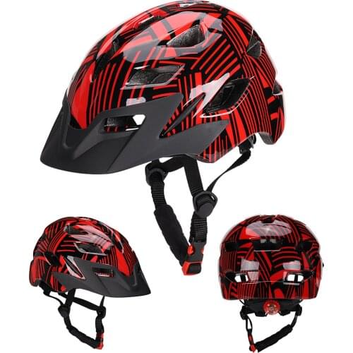 Children Integrally-molded Bicycle Helmet Breathable Skating Helmet Kids Adjustable Cycle Helmets With Tail Light Casco Ciclismo
