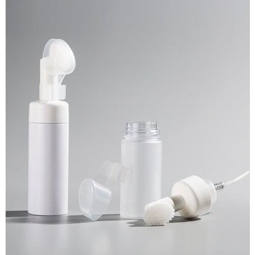 New 1pc Portable Transparent Bottling Press The Silicone Brush Head Foam Bottle Foaming Hand Washing Cosmetics Travel Sub-bottle