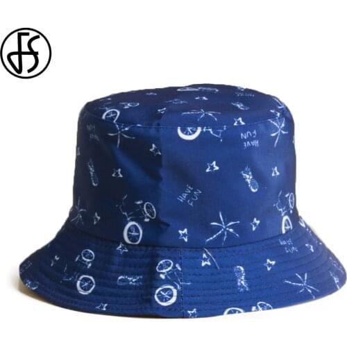 FS Trendy Cosmic Starry Sky Print Bucket Hat For Women Men Streetwear Hip Hop Caps Black Blue Summer Beach Panama Sun Hats