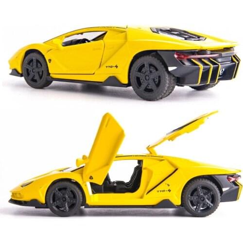 1:32 Lamborghini LP770-4 Alloy Diecast Vehicles with Lights Sounding Effects Pull-back Supercar Collection Adult Gifts