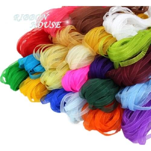 40 meters/lot) 1/8''(3mm) organza ribbons wholesale gift wedding Christmas decoration wrapping ribbons
