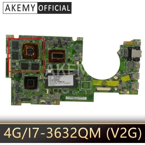 UX51VZH Motherboard For Asus U500V U500VZ UX51VZA UX51VZ Laptop Mainboard UX51VZA 90R-NWOMB1L00Y 4G/I7-3632QM (V2G)