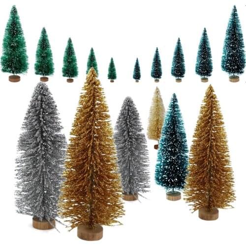 8pcs/set Mini Christmas Tree Artificial Pine Small Christmas Tree Xmas Party Home Table Decoration New Year Navidad Supplies