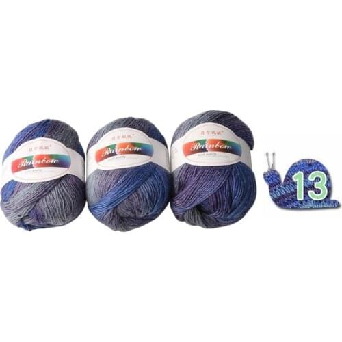 Soft Worsted Yarn Rainbow Gradient Colors DIY Baby Knitting Wool Shawl Scarf Sweater Crochet Thread Supplies 449C