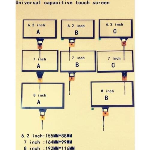 New version 6.2 inch 7 inch 8 inch touch screen universal capacitive navigation screen DVD car navigation screen IC:GT911 6 pin