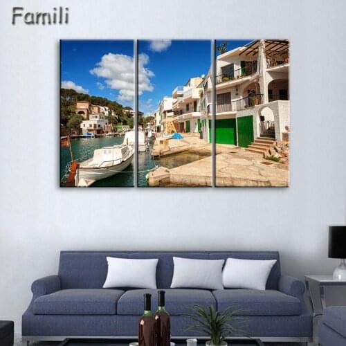 Landscape Decoration Colorful Spain Architecture Canvas Painting Large HD City Landscape Wall Picture Prints Modern Painting