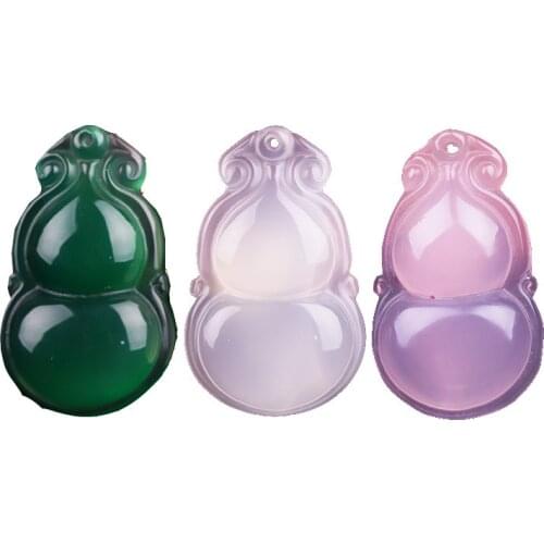 Genuine Natural Jade Gourd Pendant Women Fashion Charms Jewellery Mens Chalcedony Amulet Gifts Chinese Jades Stone Accessories