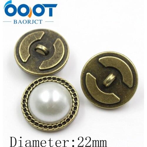 1711301,Semi-circular imitation pearl metal buttons,DIY handmade clothing accessories, coat clothes Sewing shank buttons,10pcs
