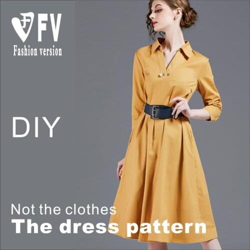 Casual shirt collar dress pattern clothes effect drawing sewing structure drawing BLQ-320