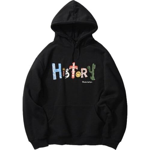 Simple hand-painted letter hoodie male original popular logo versatile couple cashmere sweater