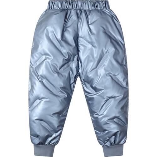 Girls Down Pants 2021 Winter Toddler Warm Thicken Trousers Kids Teens No-wash Gloss Pants Children Clothing Baby Boys Down Pants