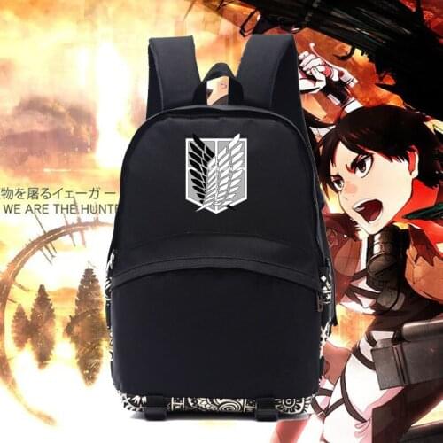 Attack on titan Wings of Liberty concept black nylon backpack Attack On Titan backpacks School Bags Student backpacks Anime Fans