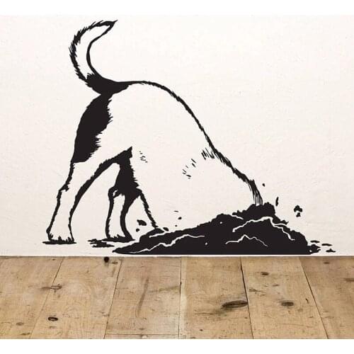 Digging Dog Vinyl Wall Sticker Funny Animal Dog Decal Home Lilving Room/Car Decoration Wallpaper 2209