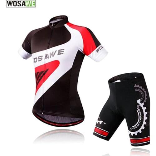 WOSAWE Cycling Jersey Set Mountain Bike Shorts Sportwear Bicycle Jersey 3D Gel Pad Bike Shorts Summer Style Bike Cycling Set