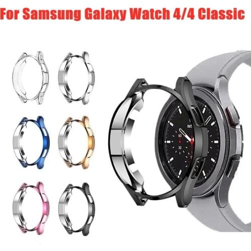 Protective Case For Samsung Galaxy Watch 4 40mm 44mm Watch4 Classic 42mm 46mm Plating Soft TPU Frame Protective Shell Cover