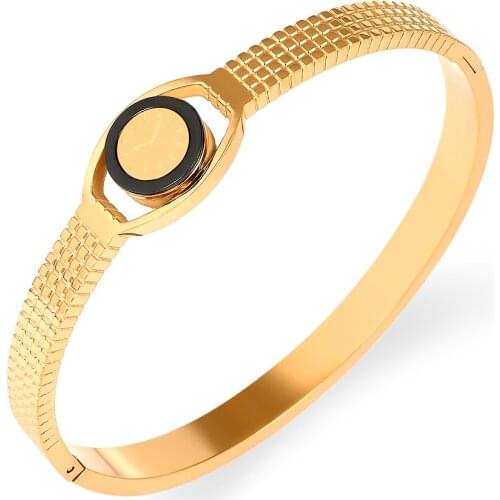 2021 New Arrival Popular Imitation Watch Shape Woman Bangle Good Bracelet Stainless Steel Jewelry Woman Bracelet Gift For Women