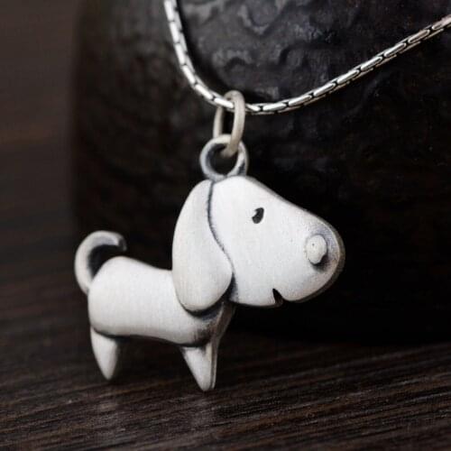Emperor gold jewelry line S990 fine silver pendant matte antique craft female puppy can eckart wow Iraq new products