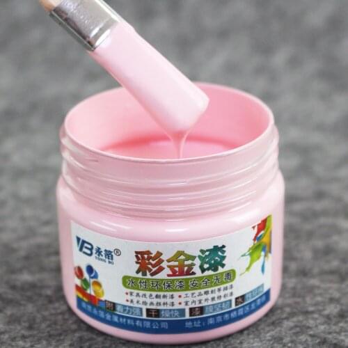 100g Pink Water-based Paint Varnish for Furniture,Bed,Chair,Table,Cabinet,Craft,Wall,Doors,Fences,Painting Free Brush&Gloves