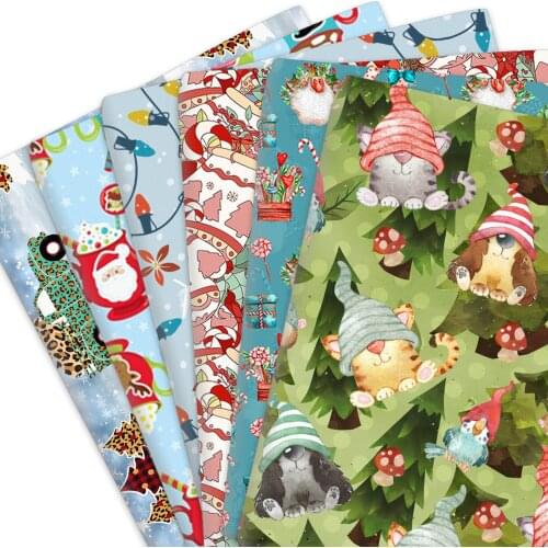 100% Or Polyester Cotton Fabric Christmas Celebration Theme Printed Cloth Fabric Handmade Crafts Garment DIY Material 50*145cm