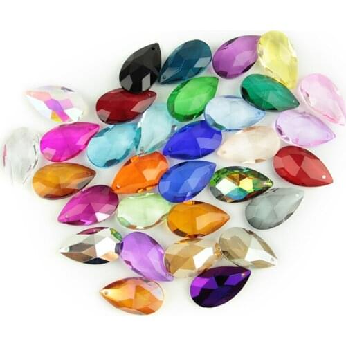 30pcs/lot , mixed color, 38mm facted pear shape/angle tear drop, crystal curtain pendant for DIY curtain , FREE SHIPPING