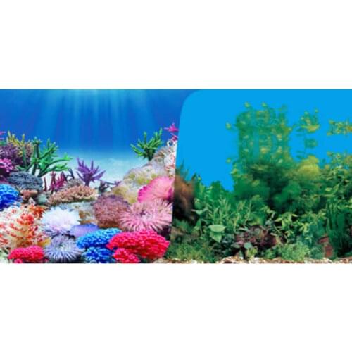 9099 15 Meters/Roll Double Sided Aquarium Decoration Colorful Plant/Green Grass Fish Tank Background Picture Poster Wall Decor