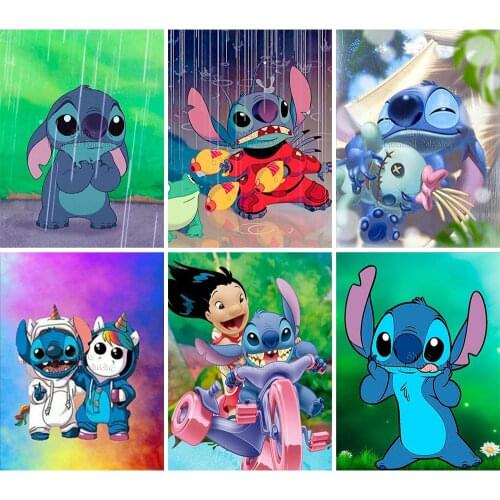 Lilo & Stitch 5D DIY Diamond Painting Disney Monster Cartoon Mosaic Set Children Full Square Round Embroidery Home Decor Gifts