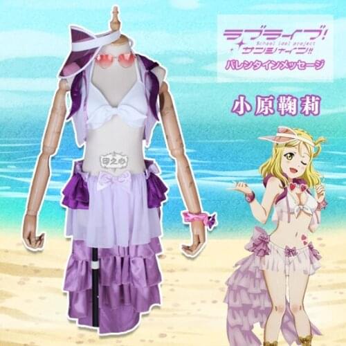 Anime Cosplay 2019 Lovelive Sunshine Aqours Mari Ohara Bikini SIC12 swimsuit swimwear Summer Cosplay costume A