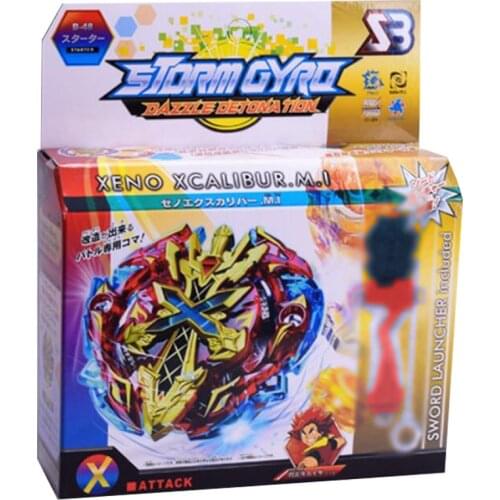 Bayblade Burst B-48 Starter Zeno Excalibur .M.I (Xeno Xcalibur .M.I) with launcher B-48 B-66 B-59 B-34 B-36 B-41 B-86 B-92